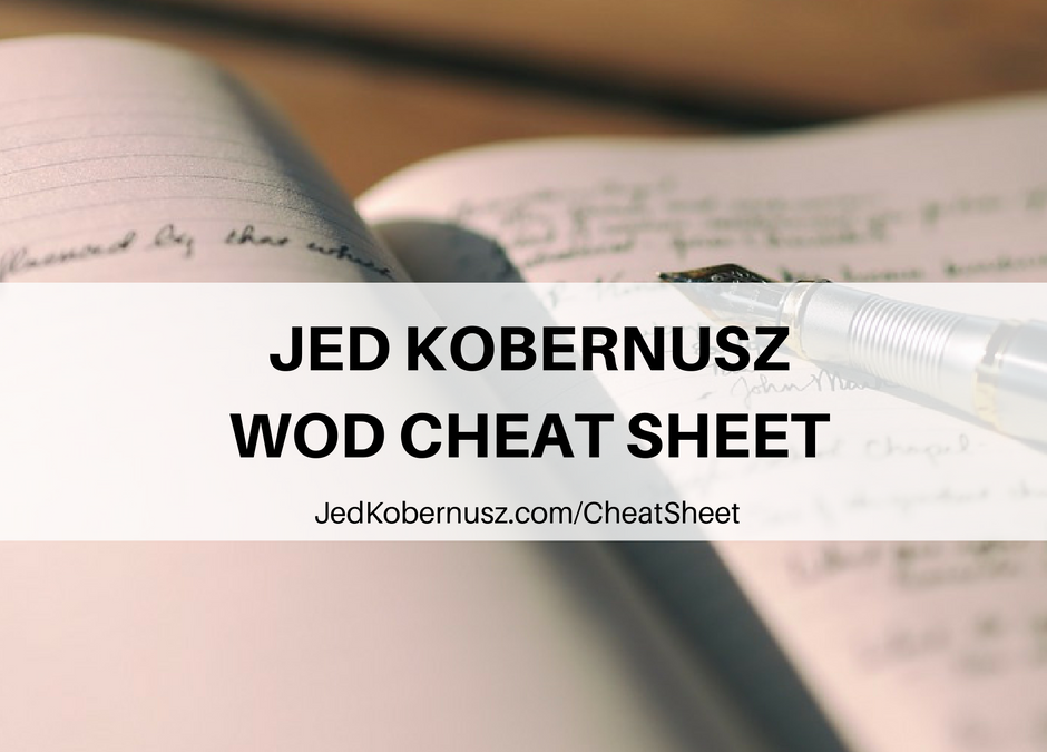 Jed Kobernusz WOD Cheat Sheet